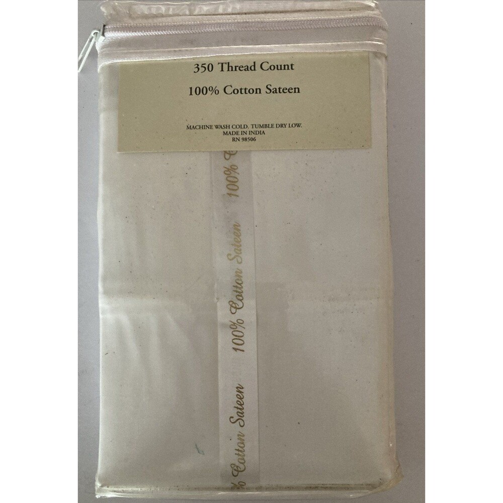 Imperial Collection Two Standard 100% Cotton Sateen Pillowcases 350 Thread CT.